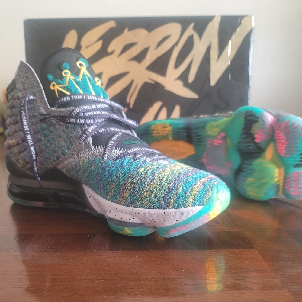 Jordan Green and Blue Athletic Shoes with Knit Design